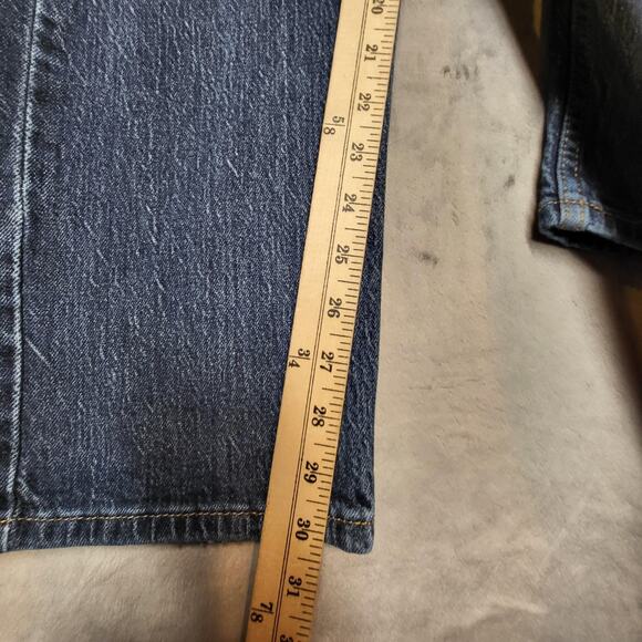 Levis 505 Jeans Mens 35x30 Blue Denim Straight Leg Medium Wash Classic Fit - Picture 7 of 10